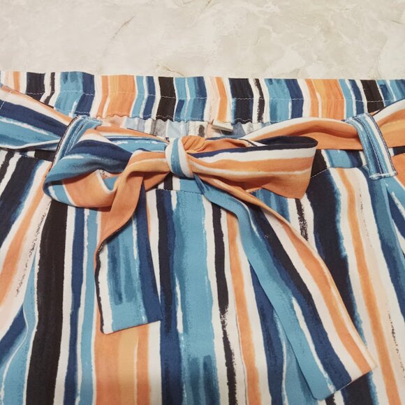 EXTRA LARGE WOMENS BARREL LEG CASUAL PANTS WITH POCKETS AND WAIST TIE - Picture 9 of 13